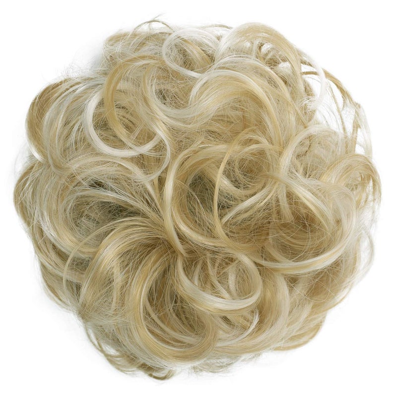 CAISHA Messy Scrunchie Bun Voluminous Wavy Hairpiece Heatresistant Synthetic Fibres Blond Mix G30A